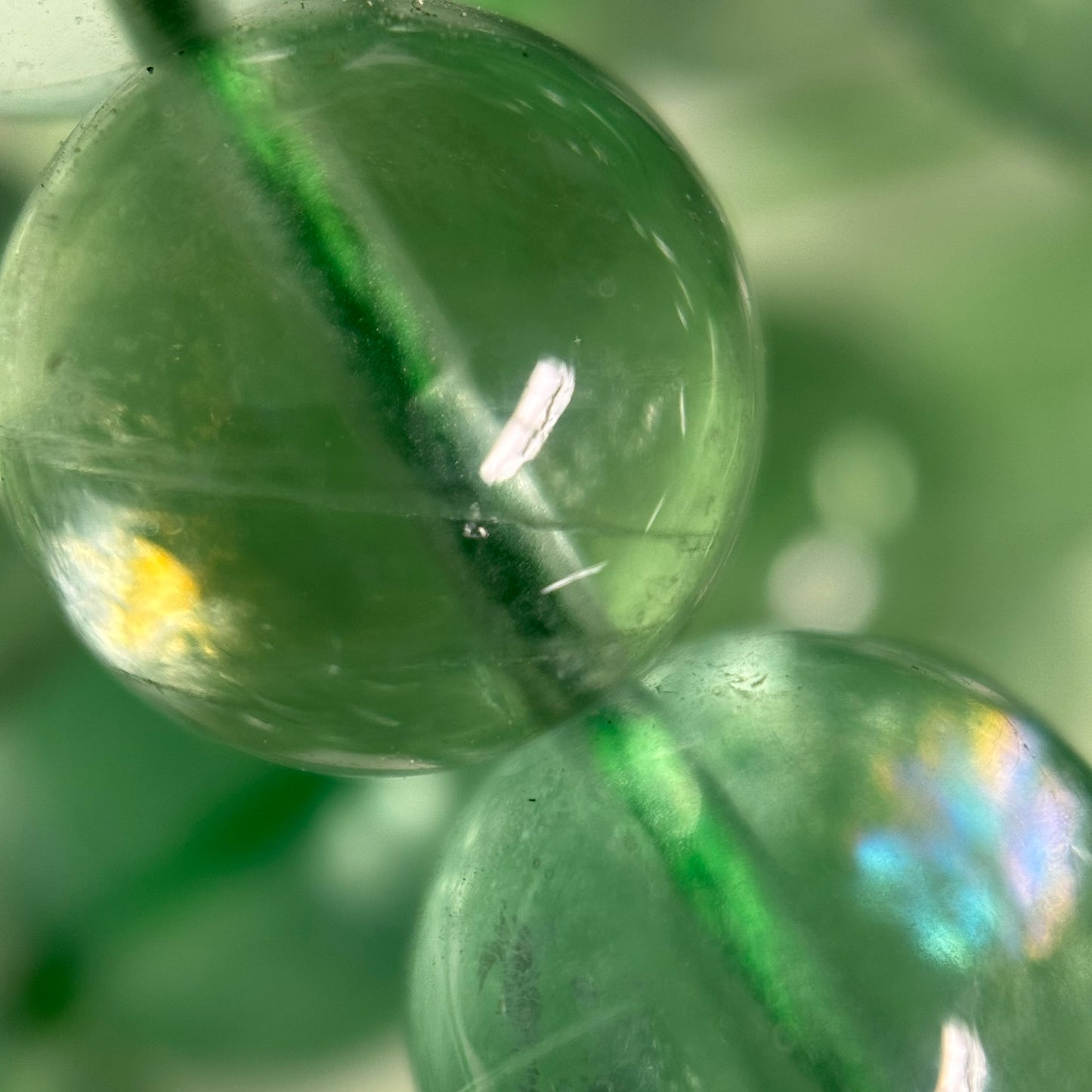 Green Fluorite Beads - Polished Round