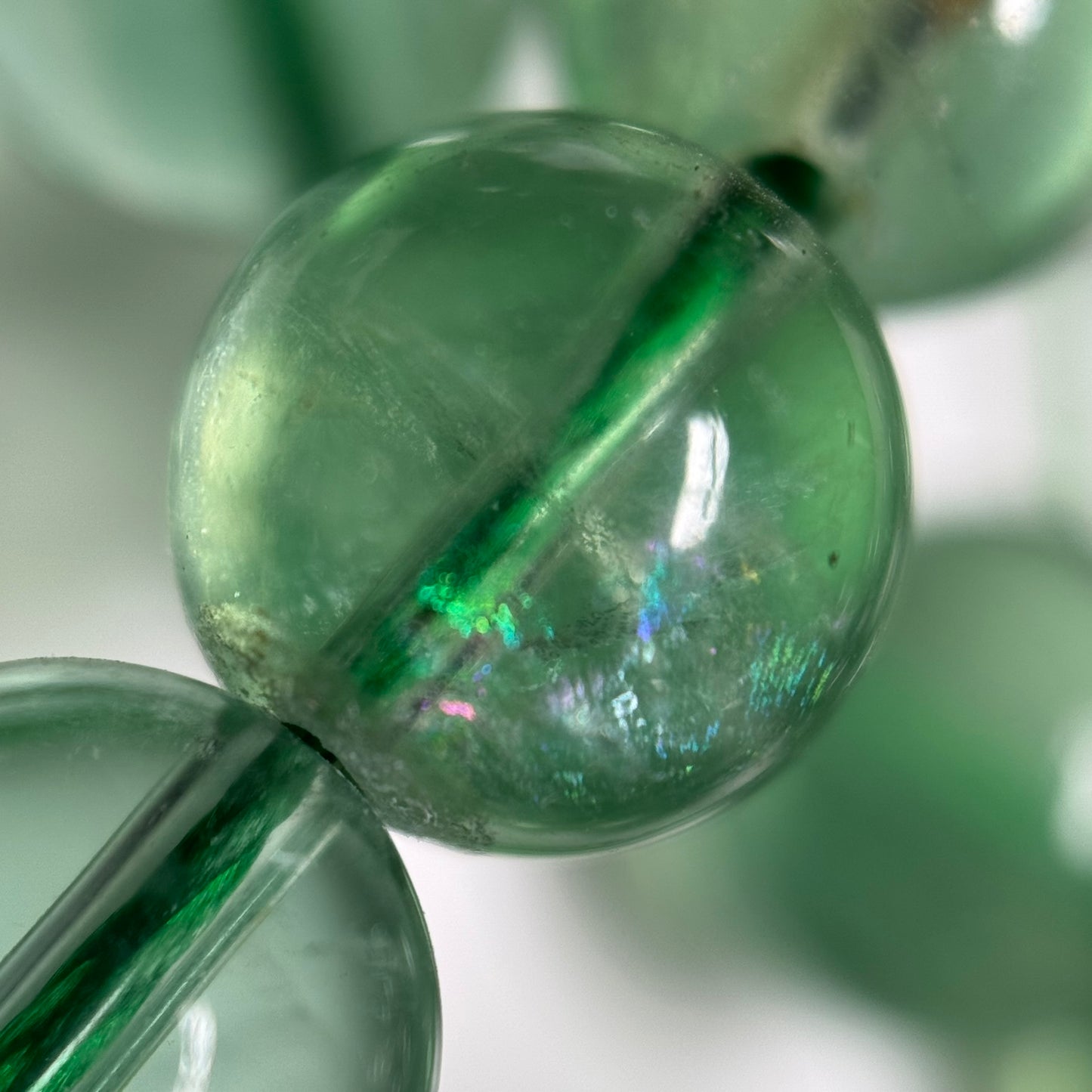 Green Fluorite Beads - Polished Round