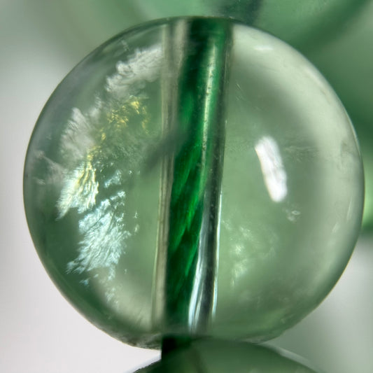 Green Fluorite Beads - Polished Round