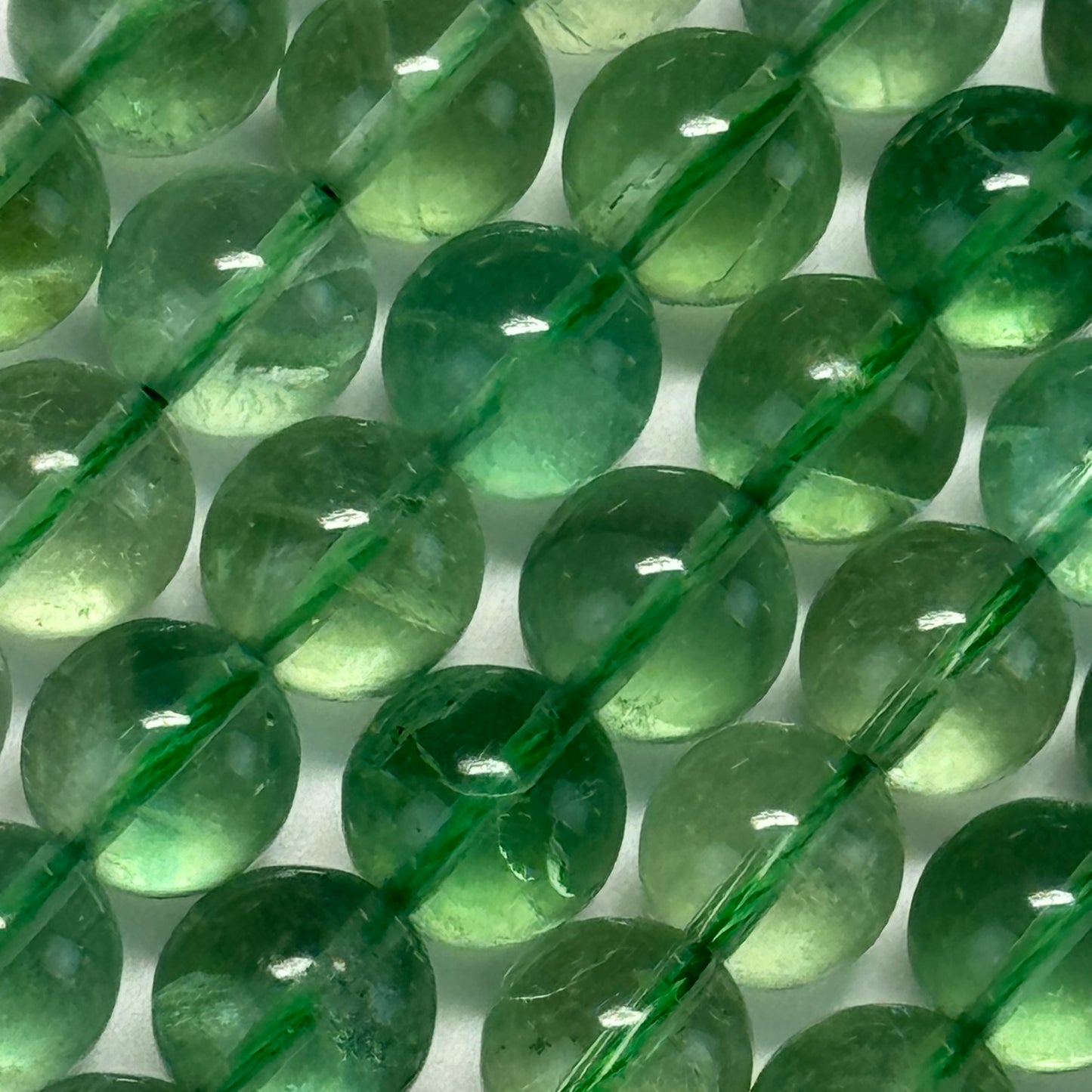 Green Fluorite Beads - Polished Round