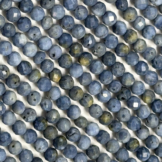 Blue Coral Beads - Faceted Round Beads