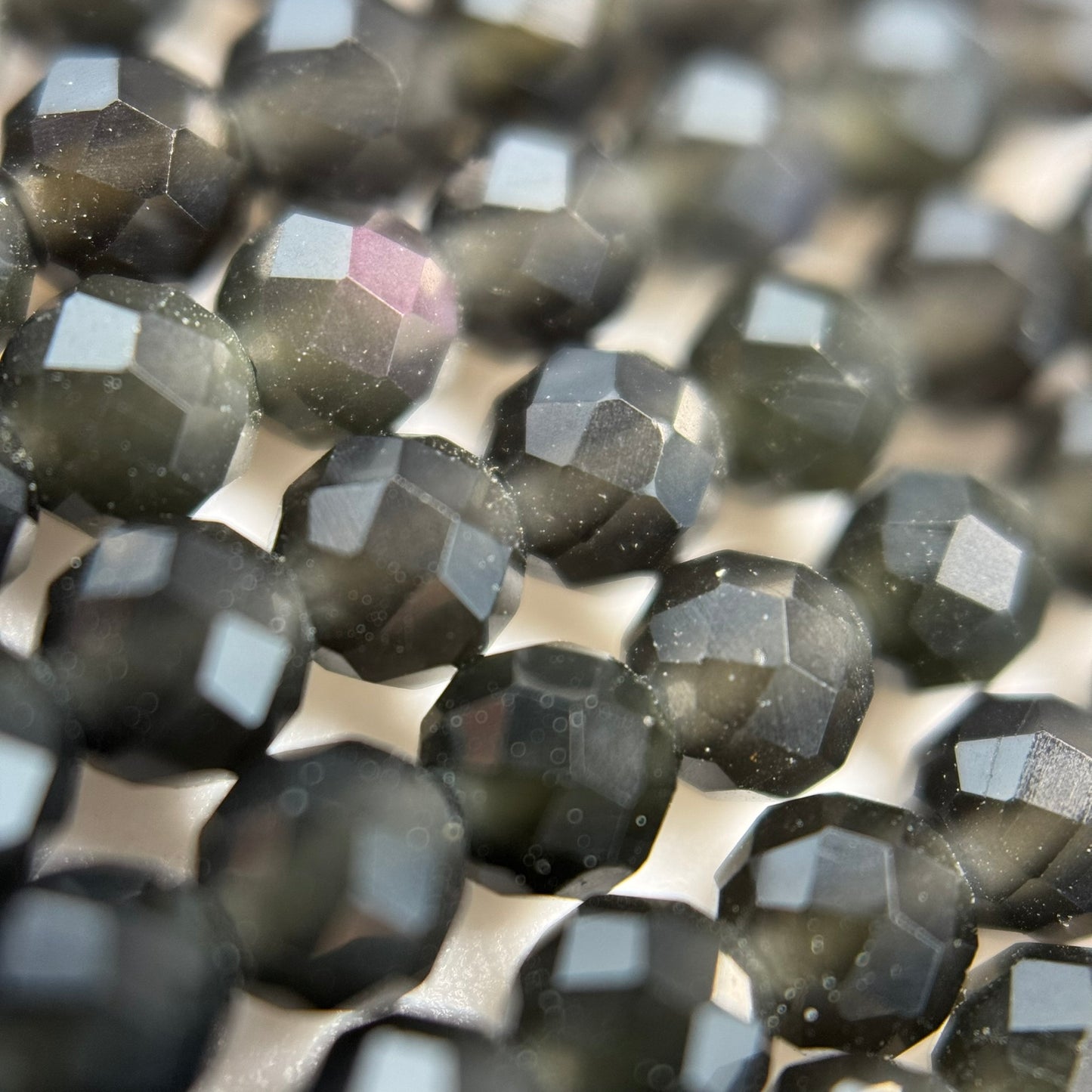 Apache Tear Beads - Faceted Round Beads