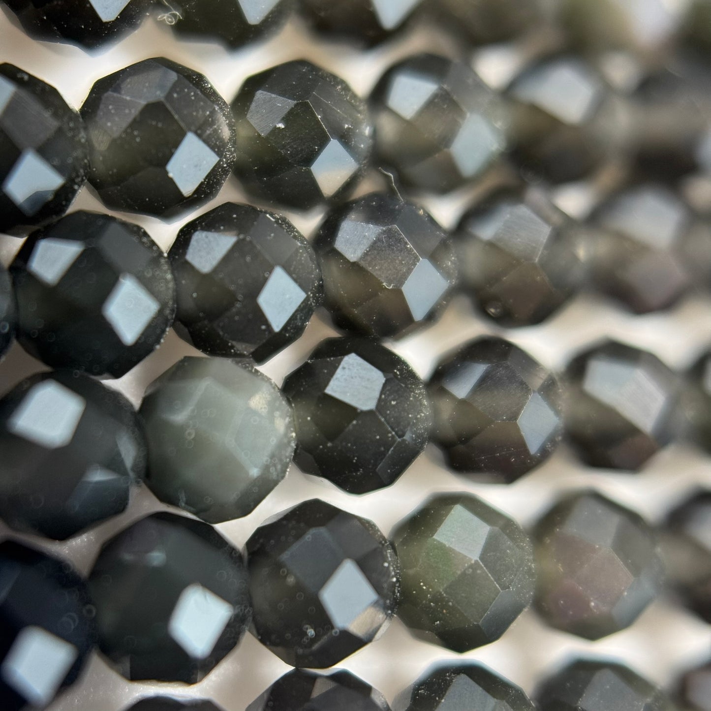 Apache Tear Beads - Faceted Round Beads