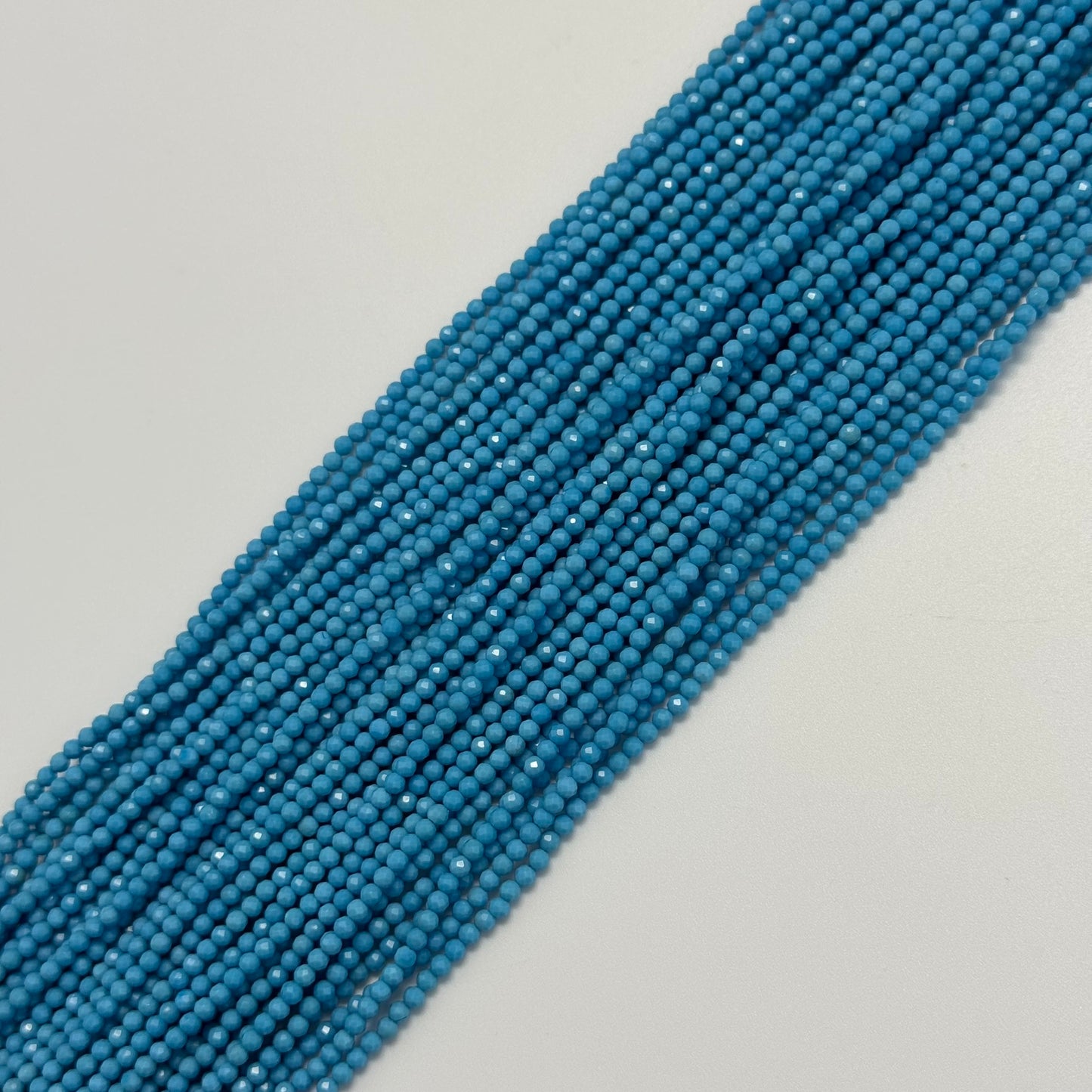 Synthetic Turquoise Beads - Faceted Round Beads