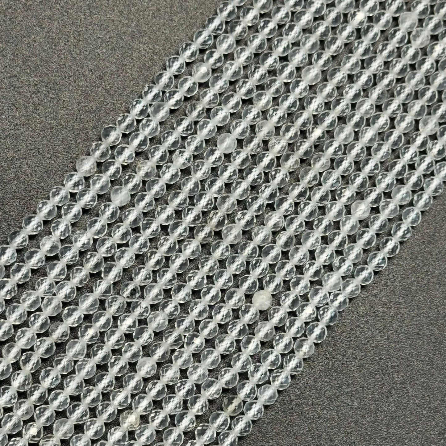 Clear Quartz Beads - Faceted Round Beads