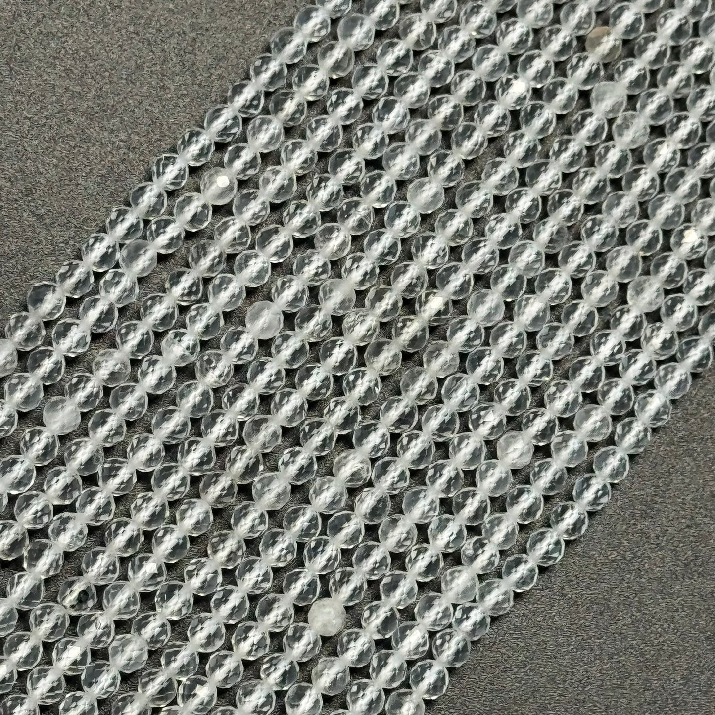 Clear Quartz Beads - Faceted Round Beads