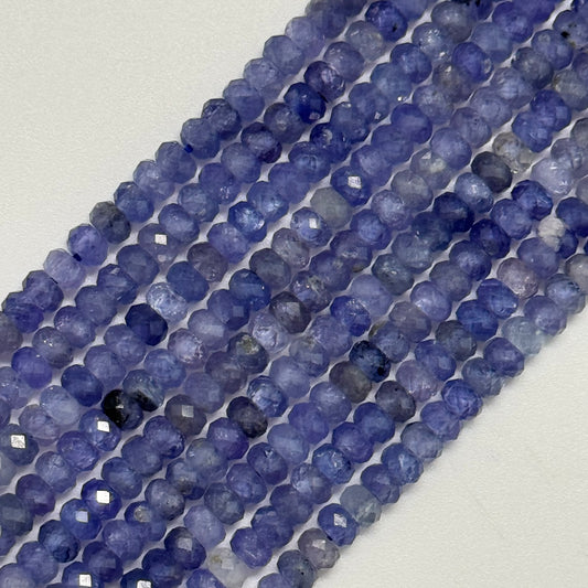 Faceted Tanzanite Beads - Rondelle Beads