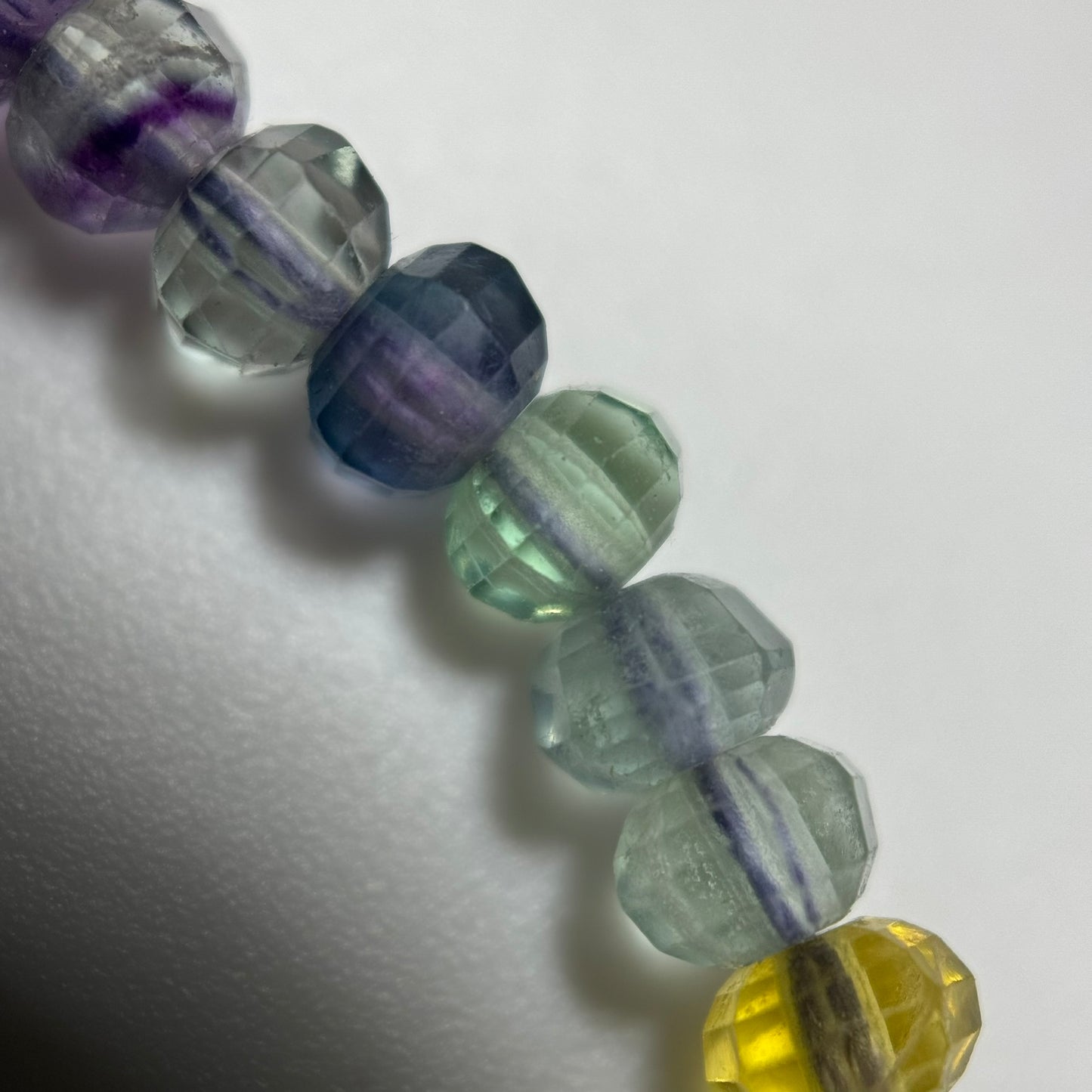 Faceted Rainbow Fluorite Beads - Rondelle Beads