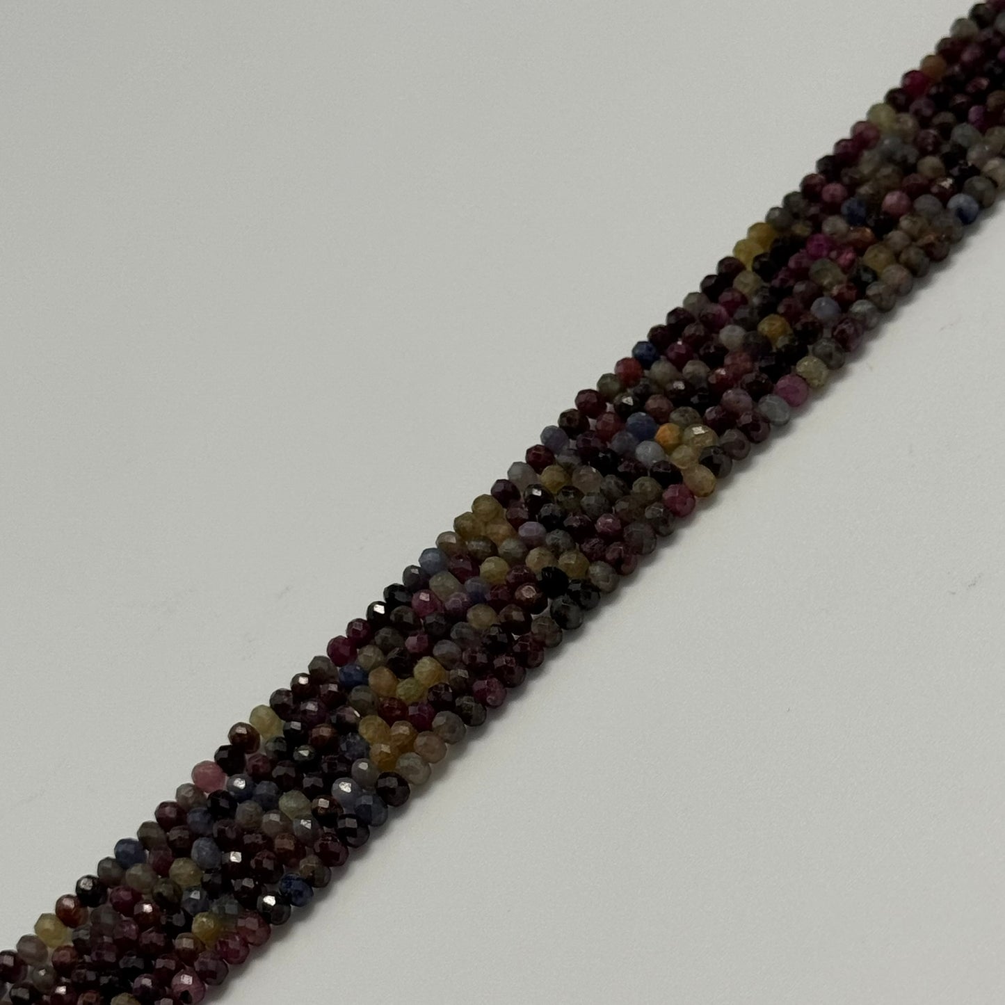 Ruby Sapphire Faceted Rondelle Precious Stone Beads