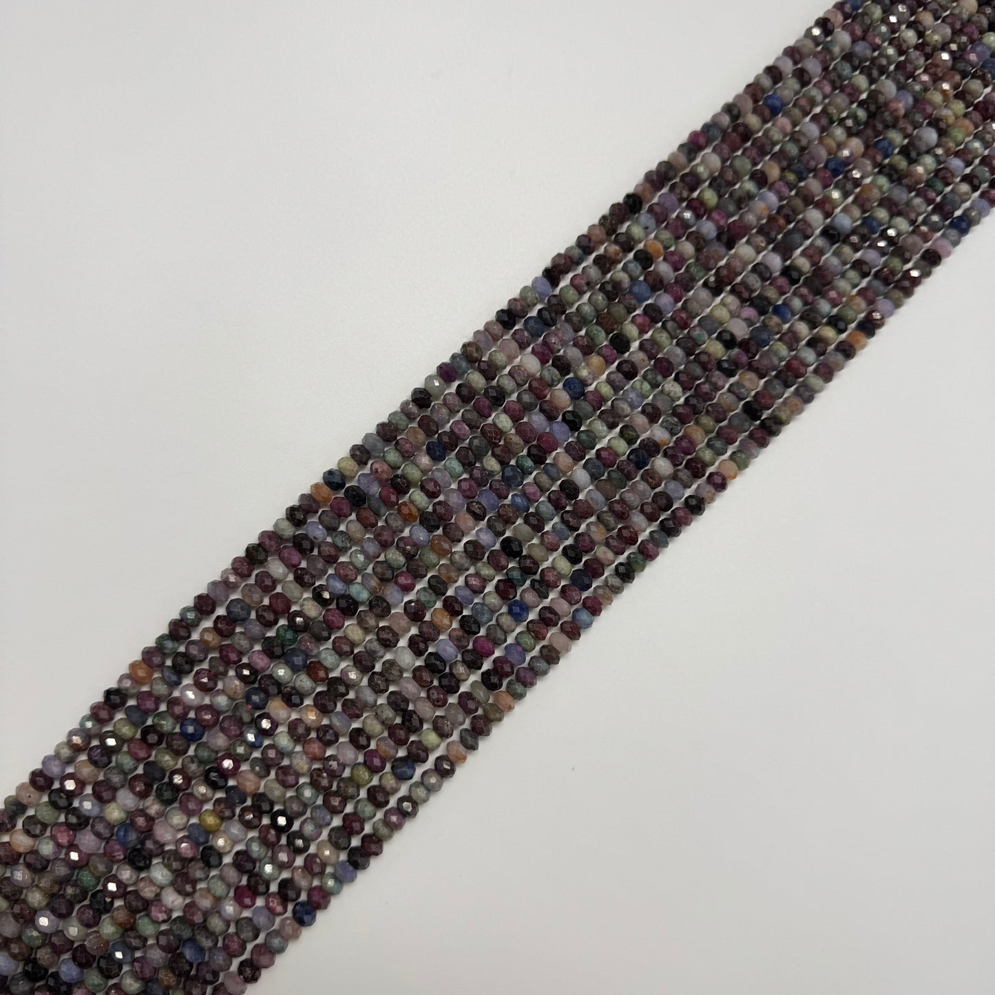 Ruby Sapphire Faceted Rondelle Precious Stone Beads