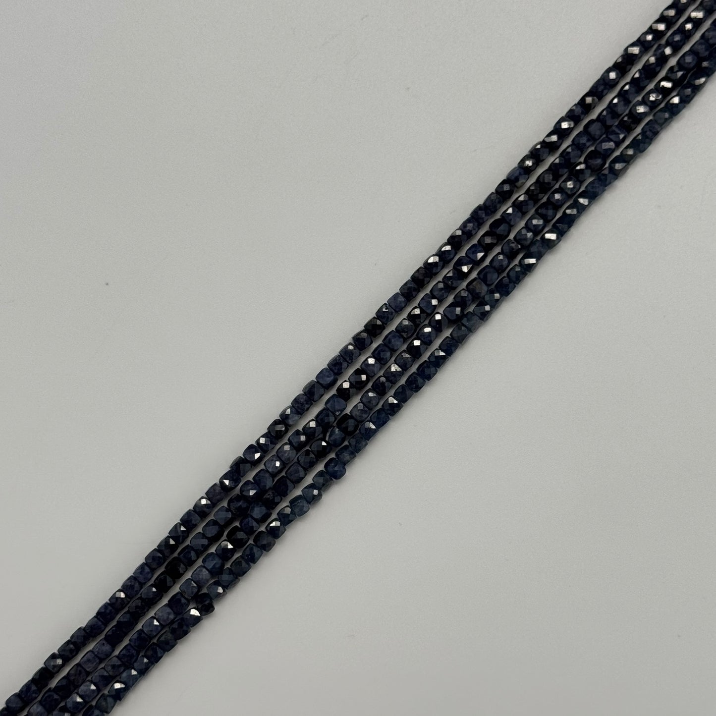 Sapphire Faceted Square Stone Beads - (AB Quality)