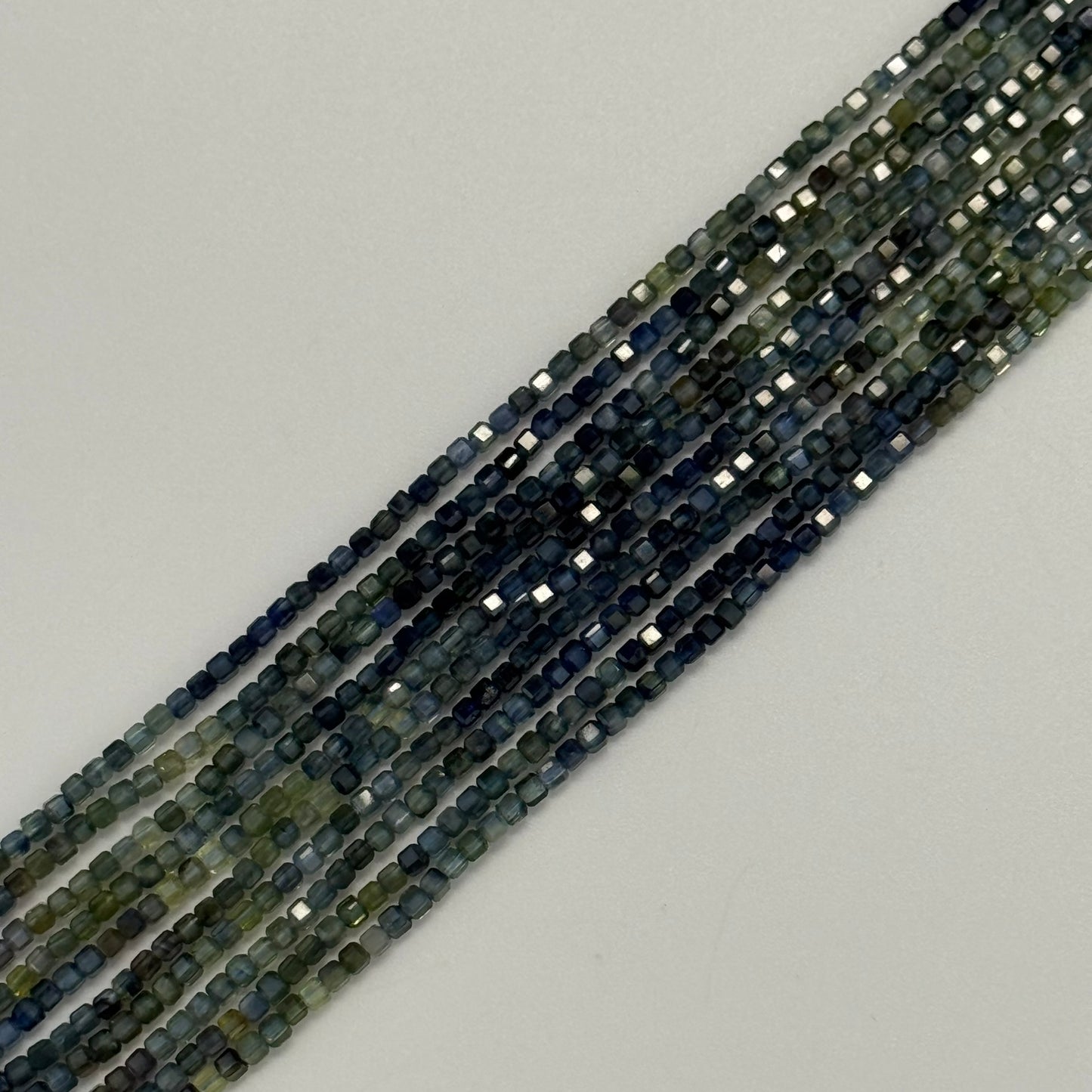 Sapphire Faceted Square Beads
