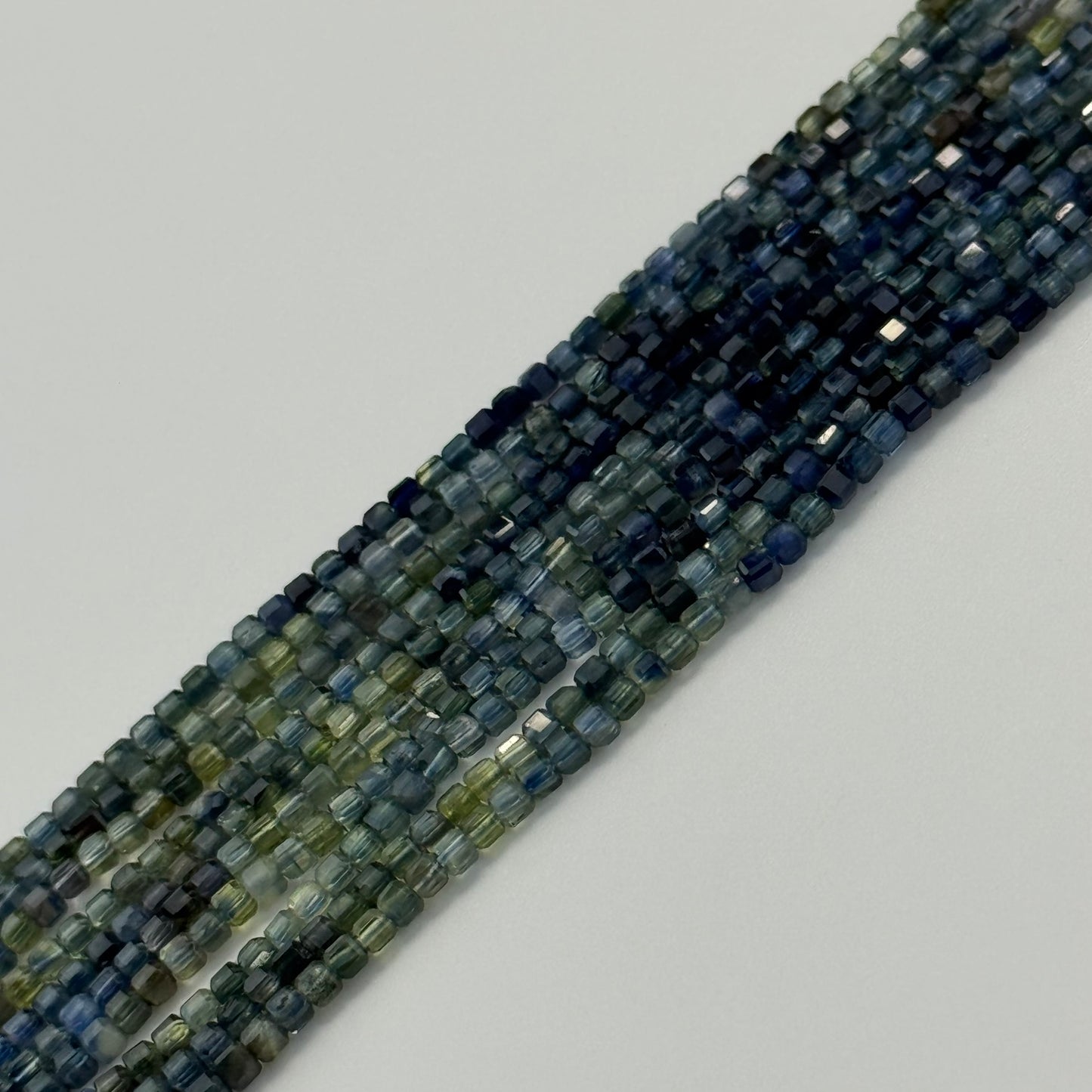 Sapphire Faceted Square Beads