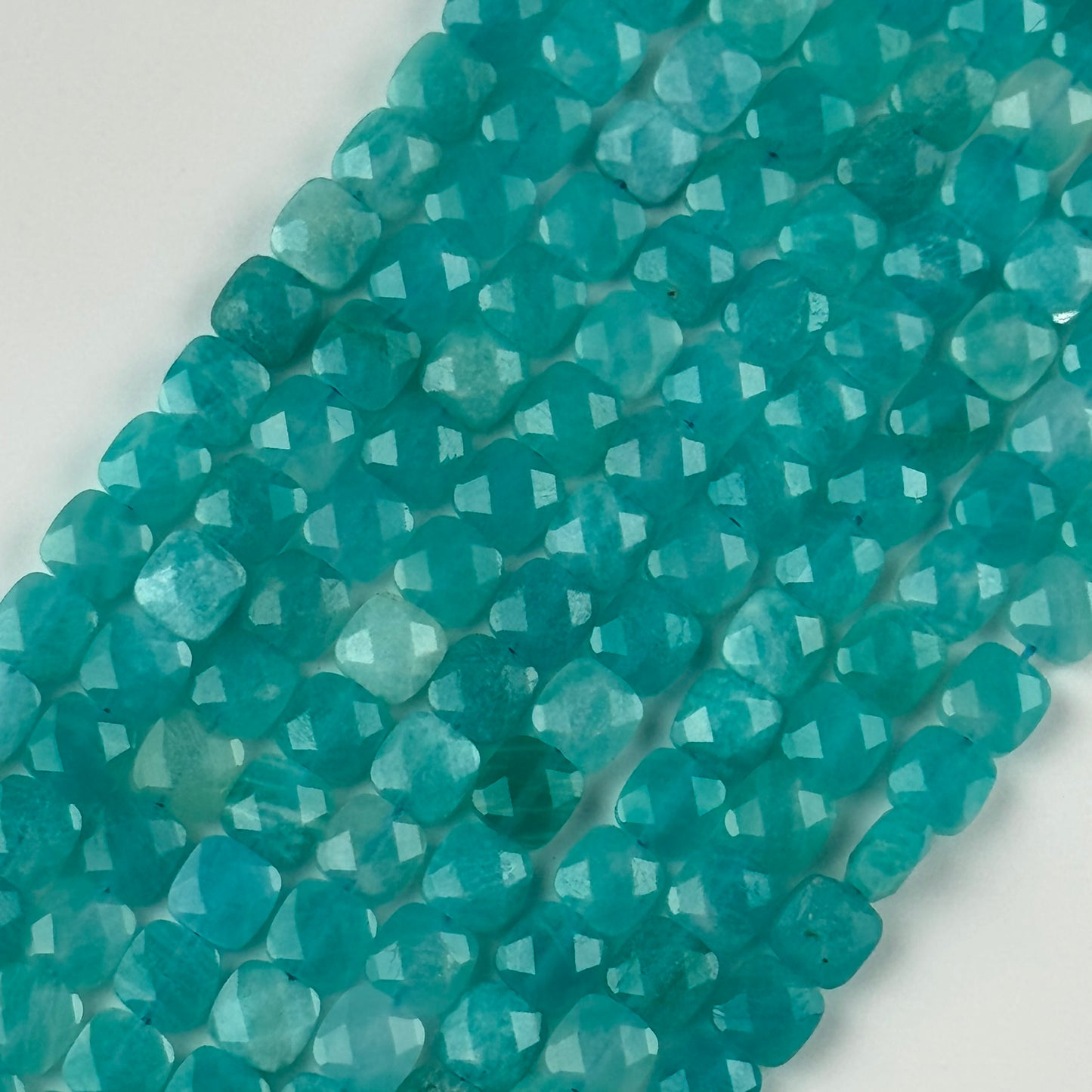 Amazonite Cushion-Cut Square Gemstone Beads