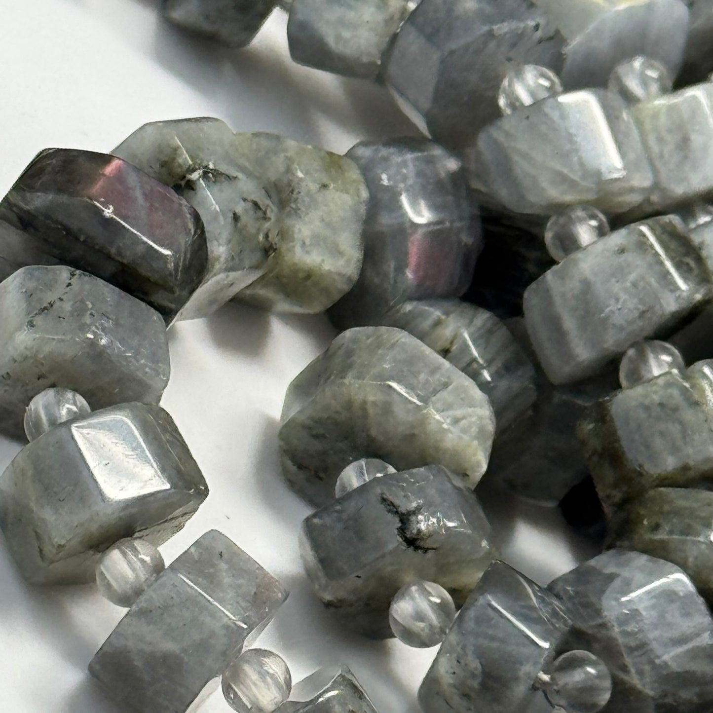 Labradorite Flat hexagonal (Six Sided) Beads (A Quality)