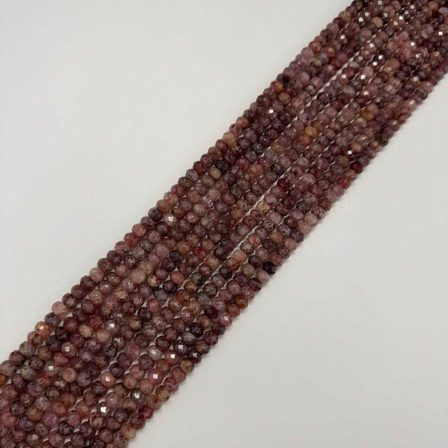 Strawberry Quartz Faceted Rondelle Beads