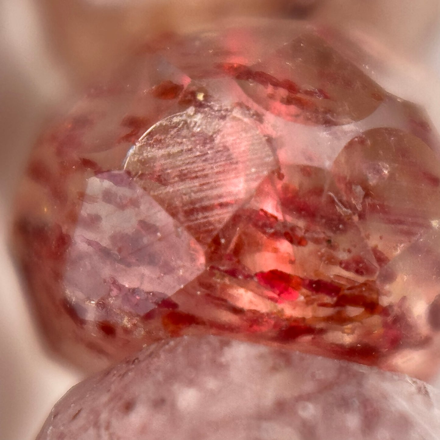 Strawberry Quartz Faceted Rondelle Beads