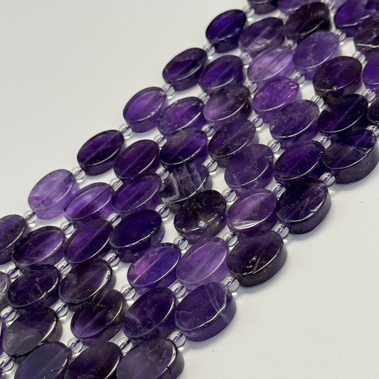 Amethyst Flat Oval Beads