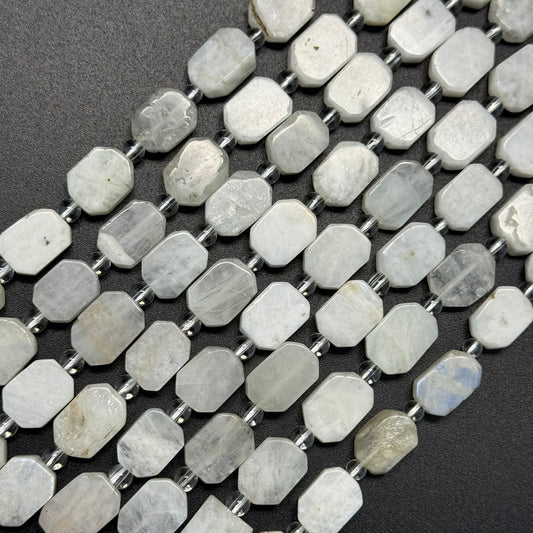 Moonstone Rainbow Rectangular Beads - (A Quality)