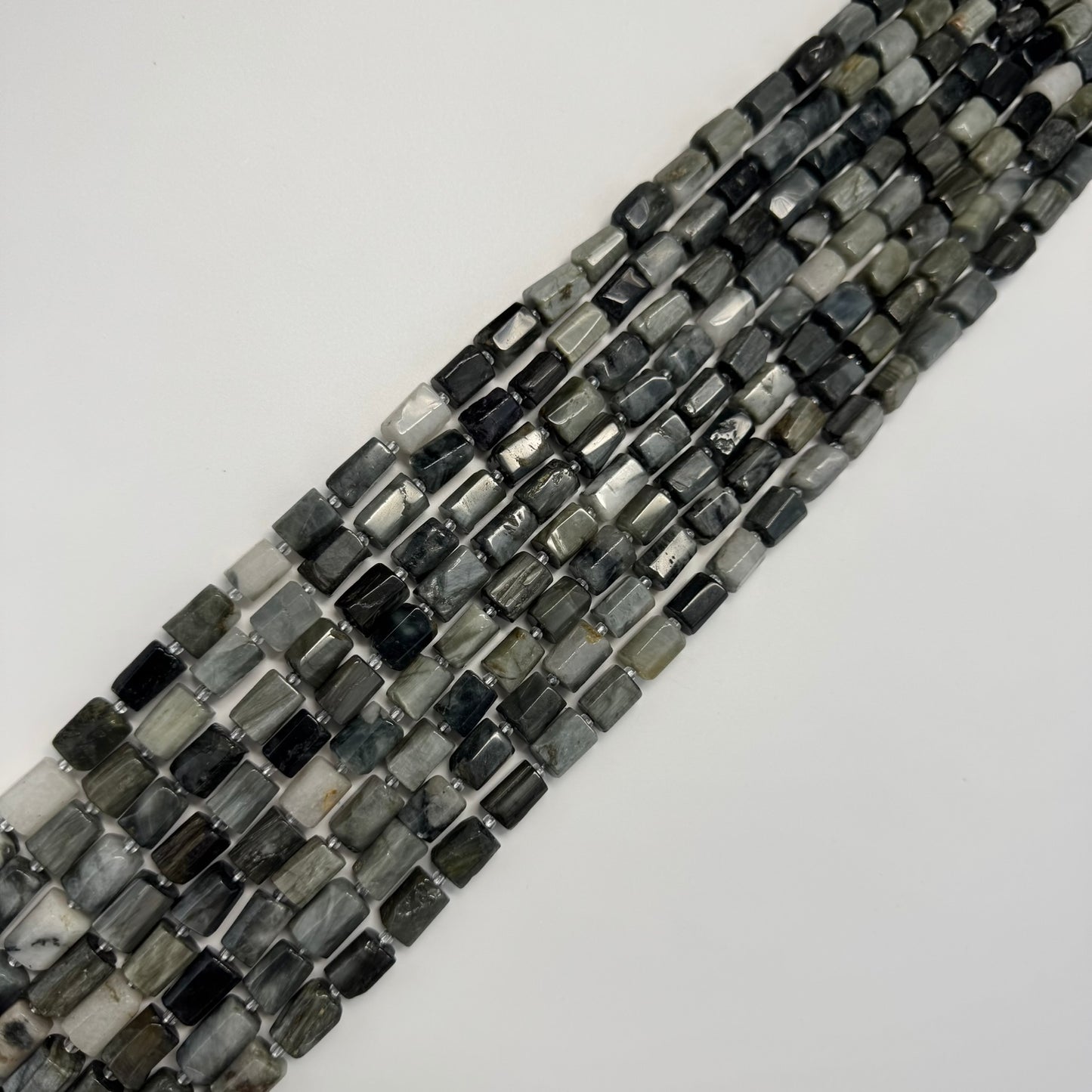 Hawk's Eye Cylinder Beads