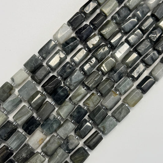 Hawk's Eye Cylinder Beads