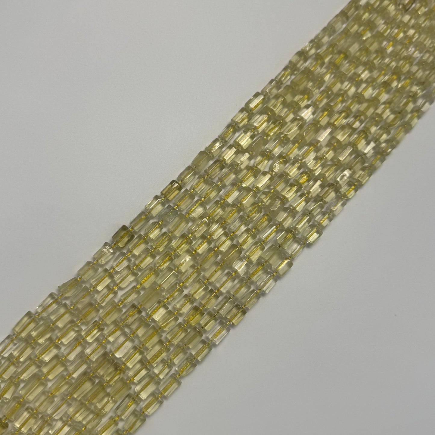 Lemon Quartz Cylinder Beads