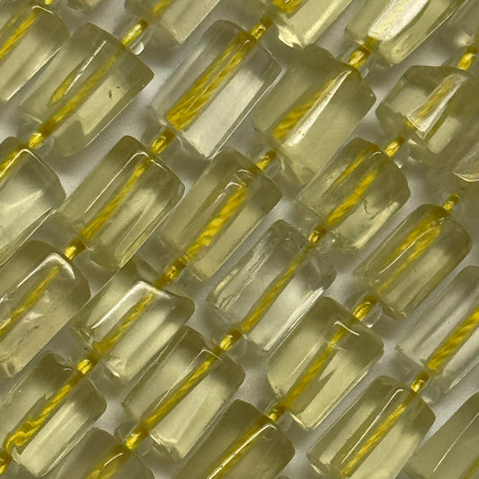 Lemon Quartz Cylinder Beads