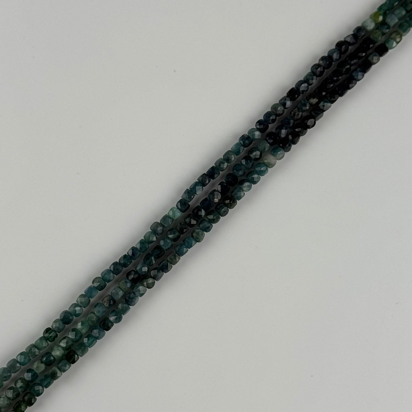 Blue Tourmaline Fecetd Square Gemstone Beads