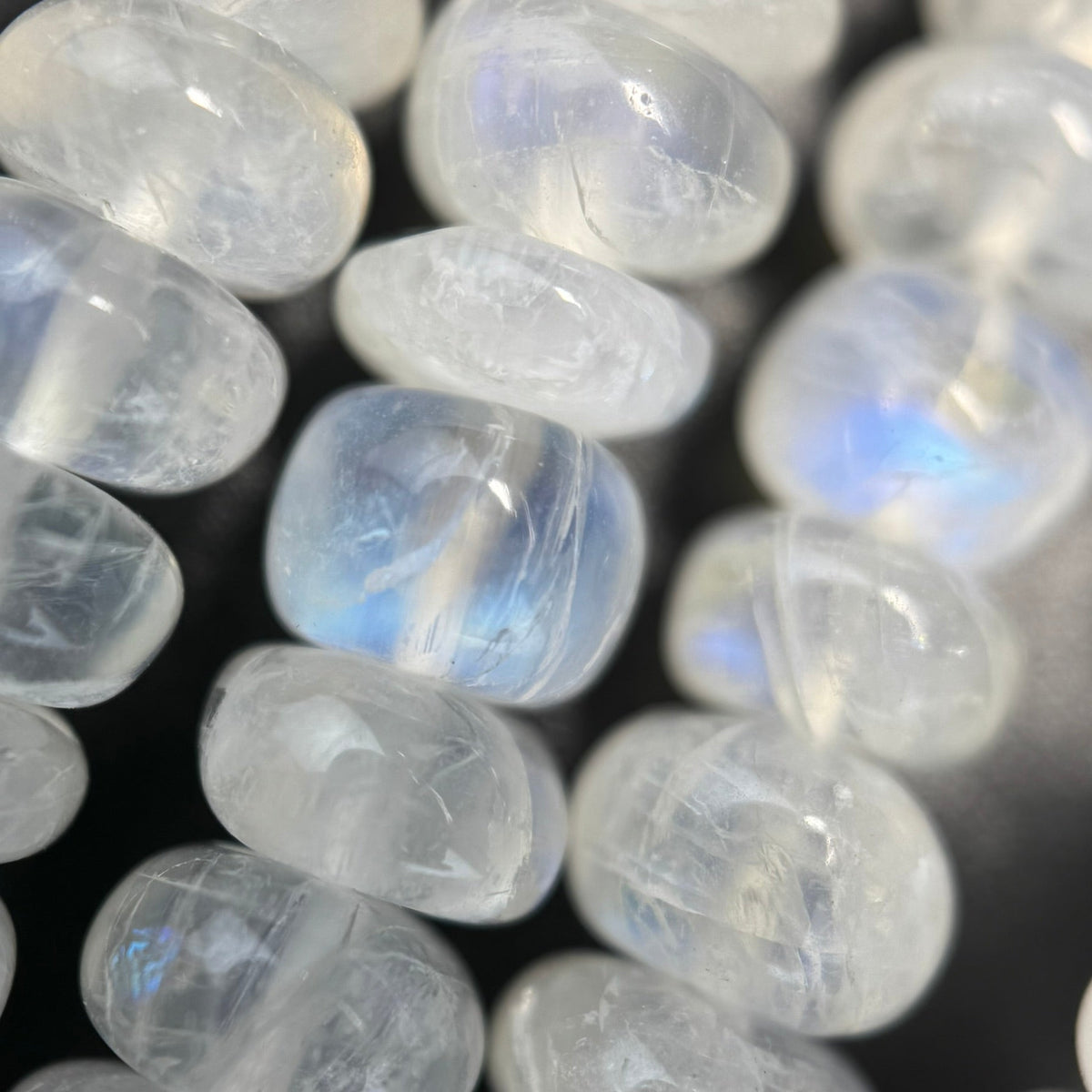 Rainbow Moonstone Rondelle Polished Gemstone Beads - (AAA Quality)
