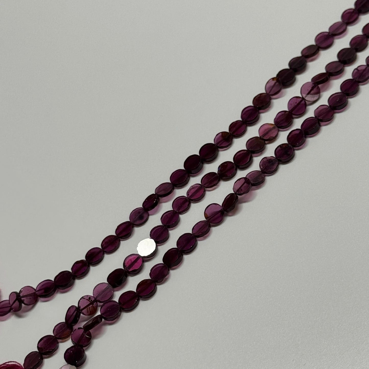 Rhodolite Garnet Polished Flat Round Gemstone Beads (AA Quality)