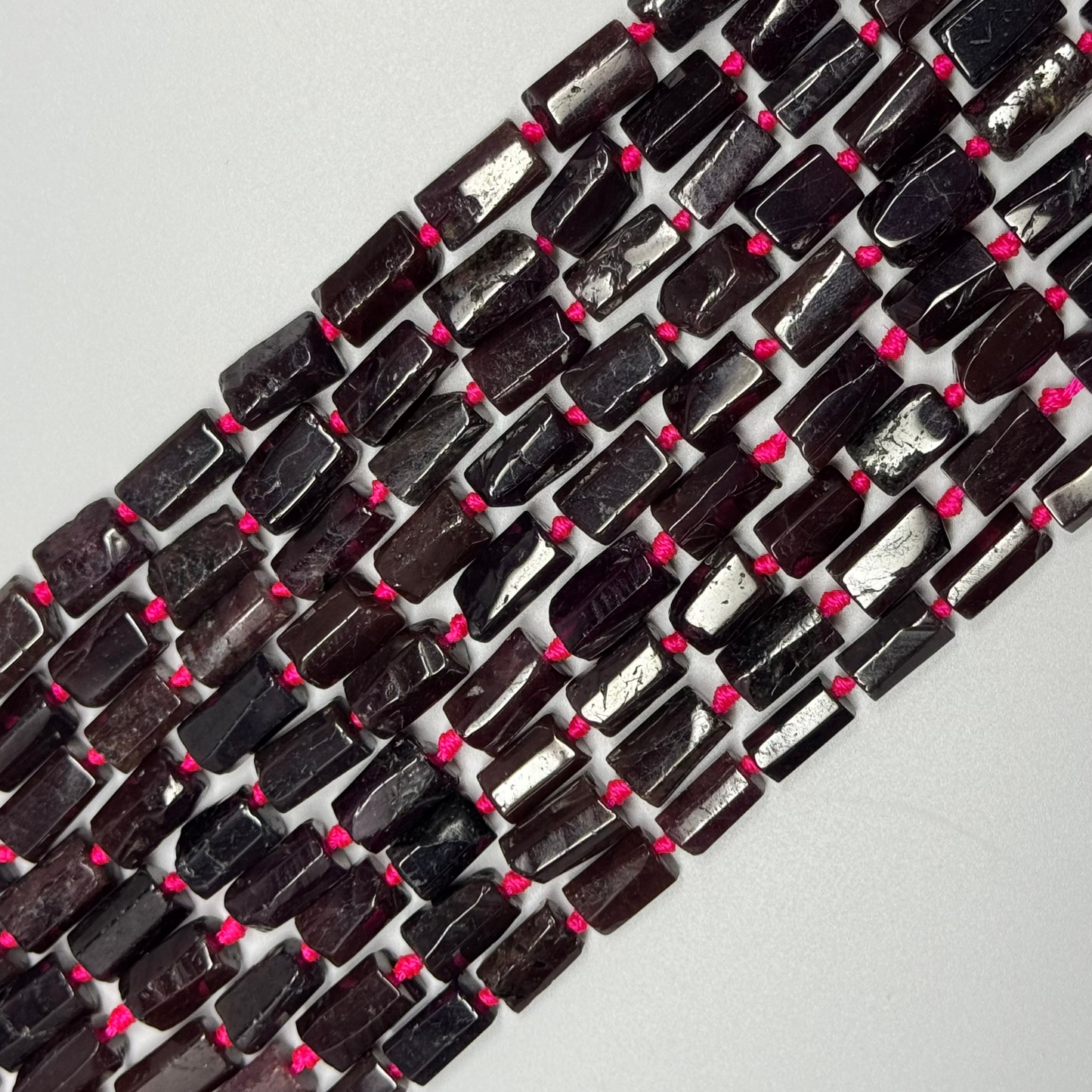 Pyrope Garnet Polished Tube Gemstone Beads