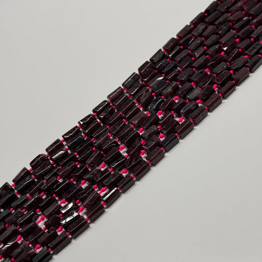 Pyrope Garnet Polished Tube Gemstone Beads