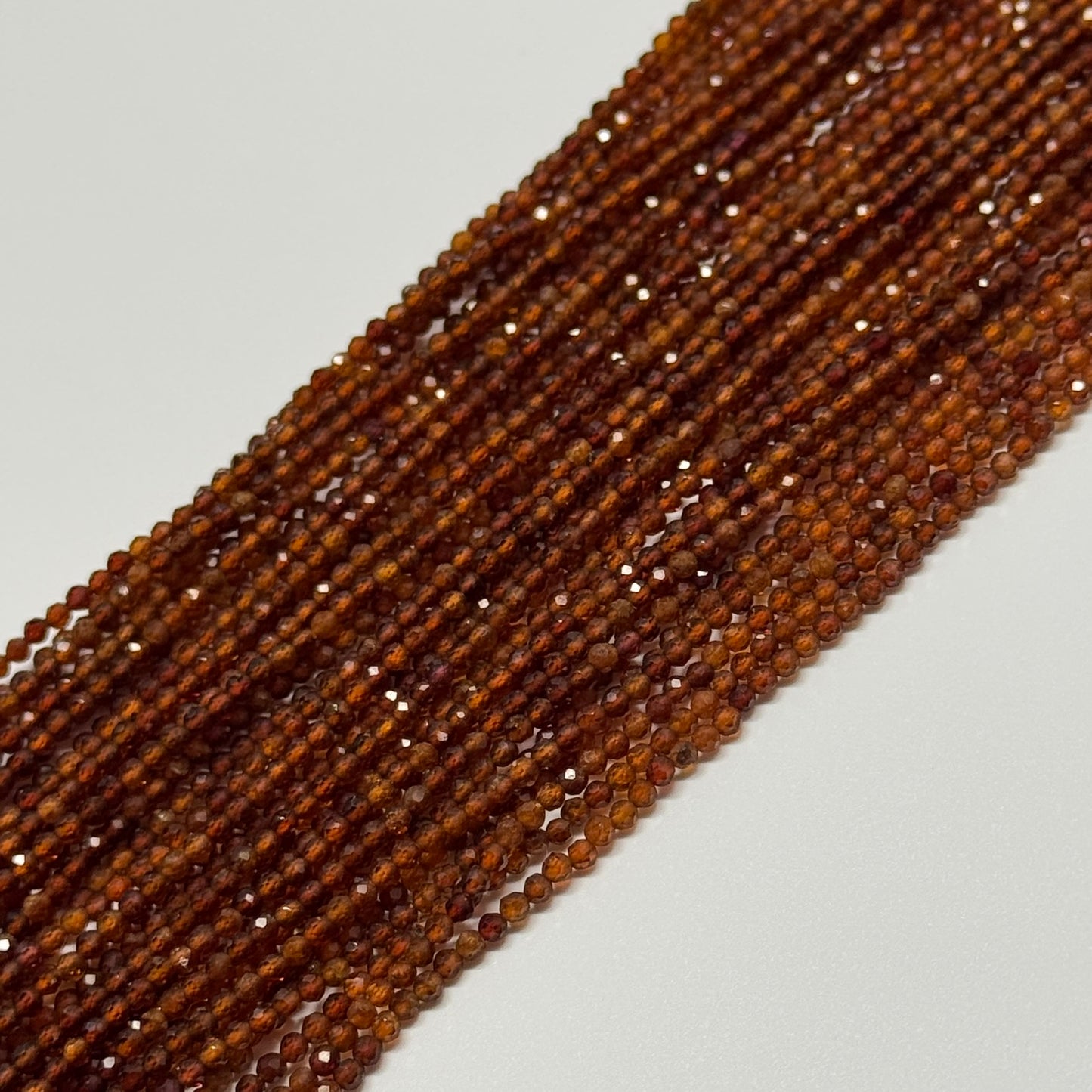 Hessonite Garnet Beads - Faceted Garnet Beads - Round