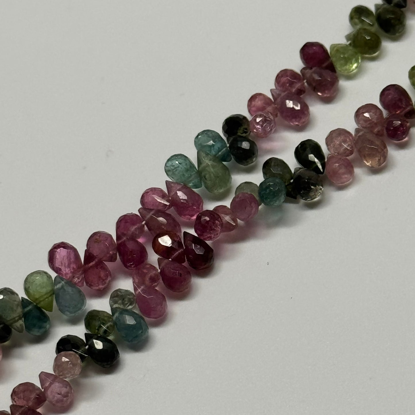 Multicolor Tourmaline Polished Briolette Shape Gemstone Beads