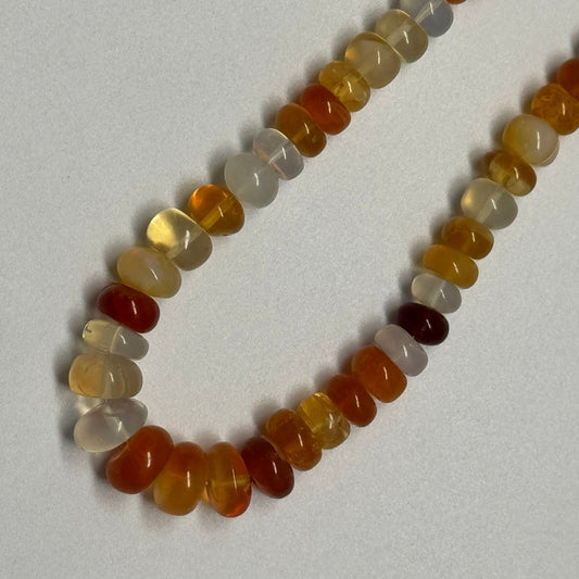 Mexican Fire Opal Polished Rondelle Gemstone Beads