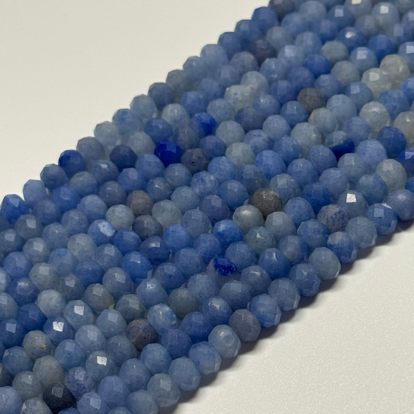 Blue Aventurine Quartz Faceted Rondelle Beads