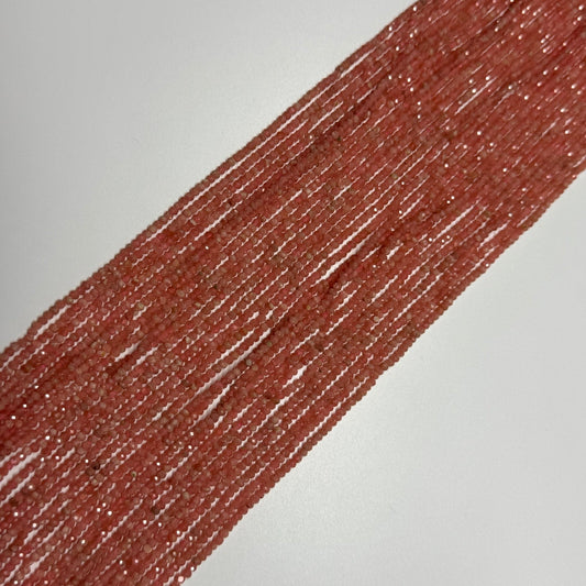 Rhodochrosite Faceted Rondelle Gemstone Beads