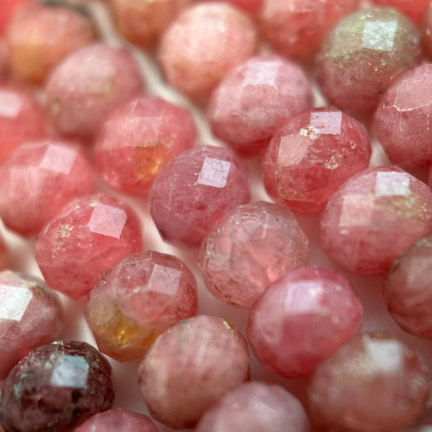 Rhodonite Faceted Rondelle Beads (AA Quality)