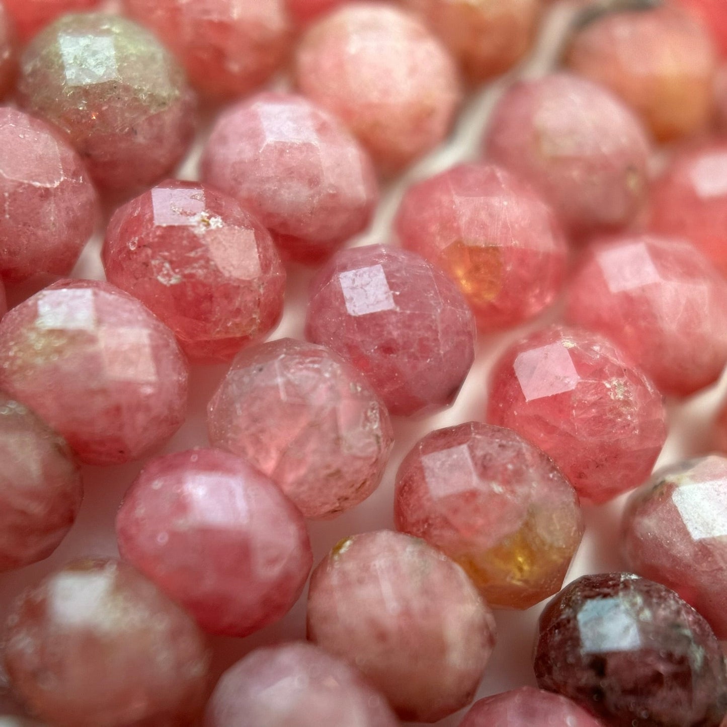 Rhodonite Faceted Rondelle Beads - (AA Quality)