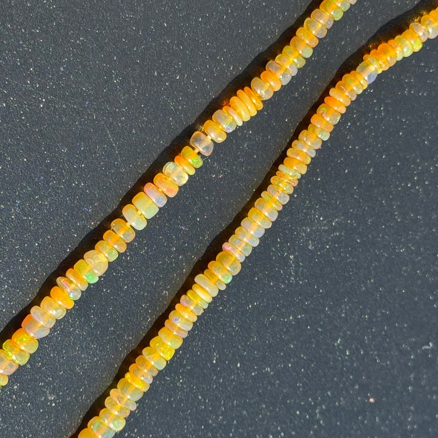 Ethiopian Opal Polished Rondelle Gemstone Beads