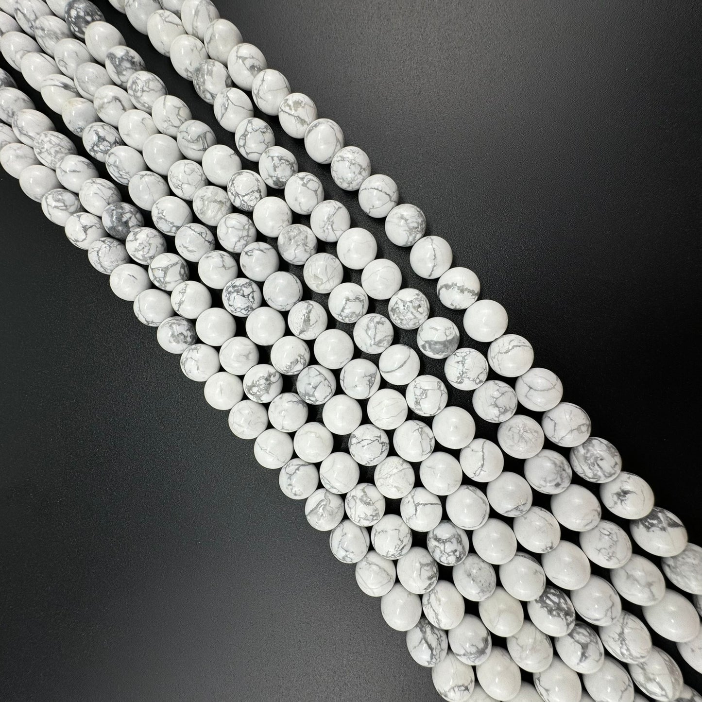 White Howlite Beads - Polished Round