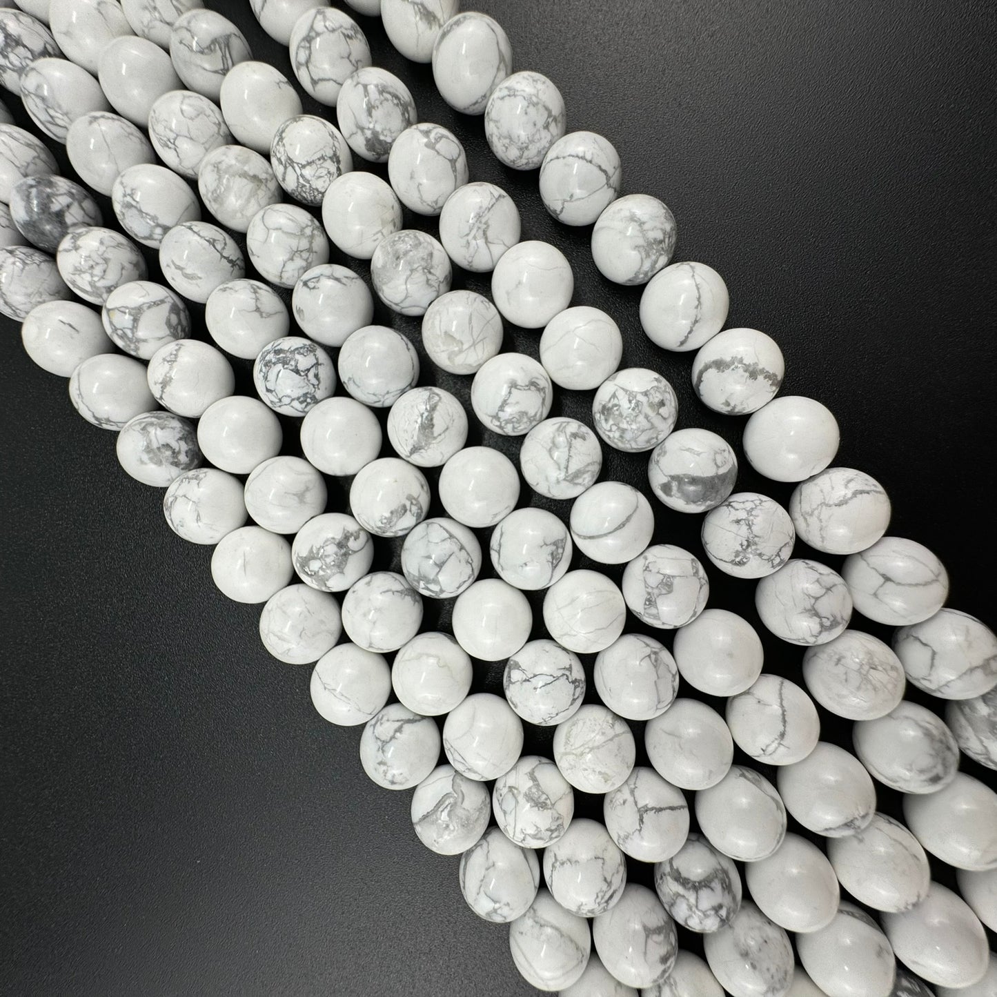 White Howlite Beads - Polished Round