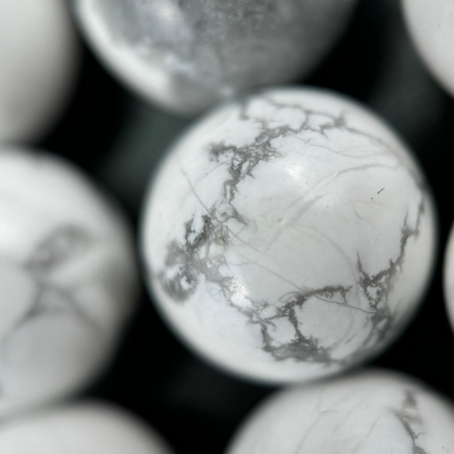 White Howlite Beads - Polished Round
