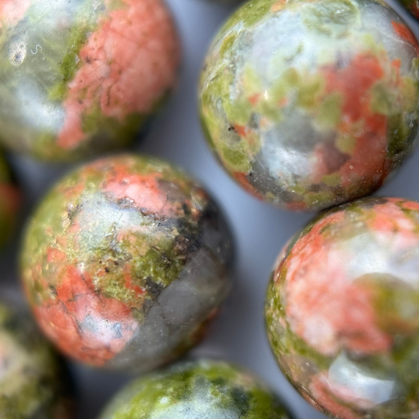 Unakite Beads - Polished Round Beads