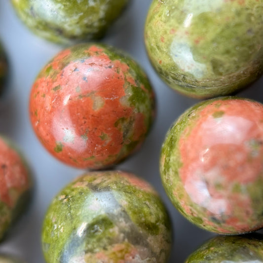 Unakite Beads - Polished Round Beads