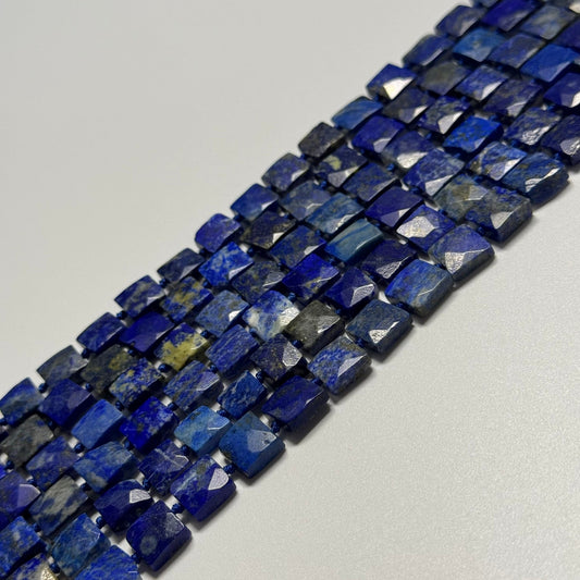 Lapis Lazuli Square Faceted Natural Navy Blue Gemstone (A Quality)