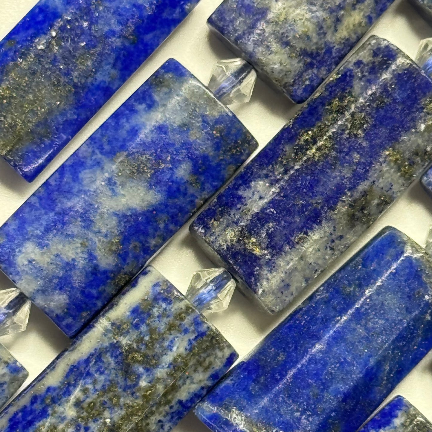 Faceted Rectangular Lapis Lazuli Beads – Natural Blue Gemstone