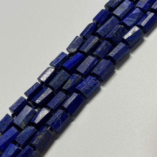 Lapis Lazuli Semi Pulished Tube Natural Navy Blue Gemstone (A Quality)
