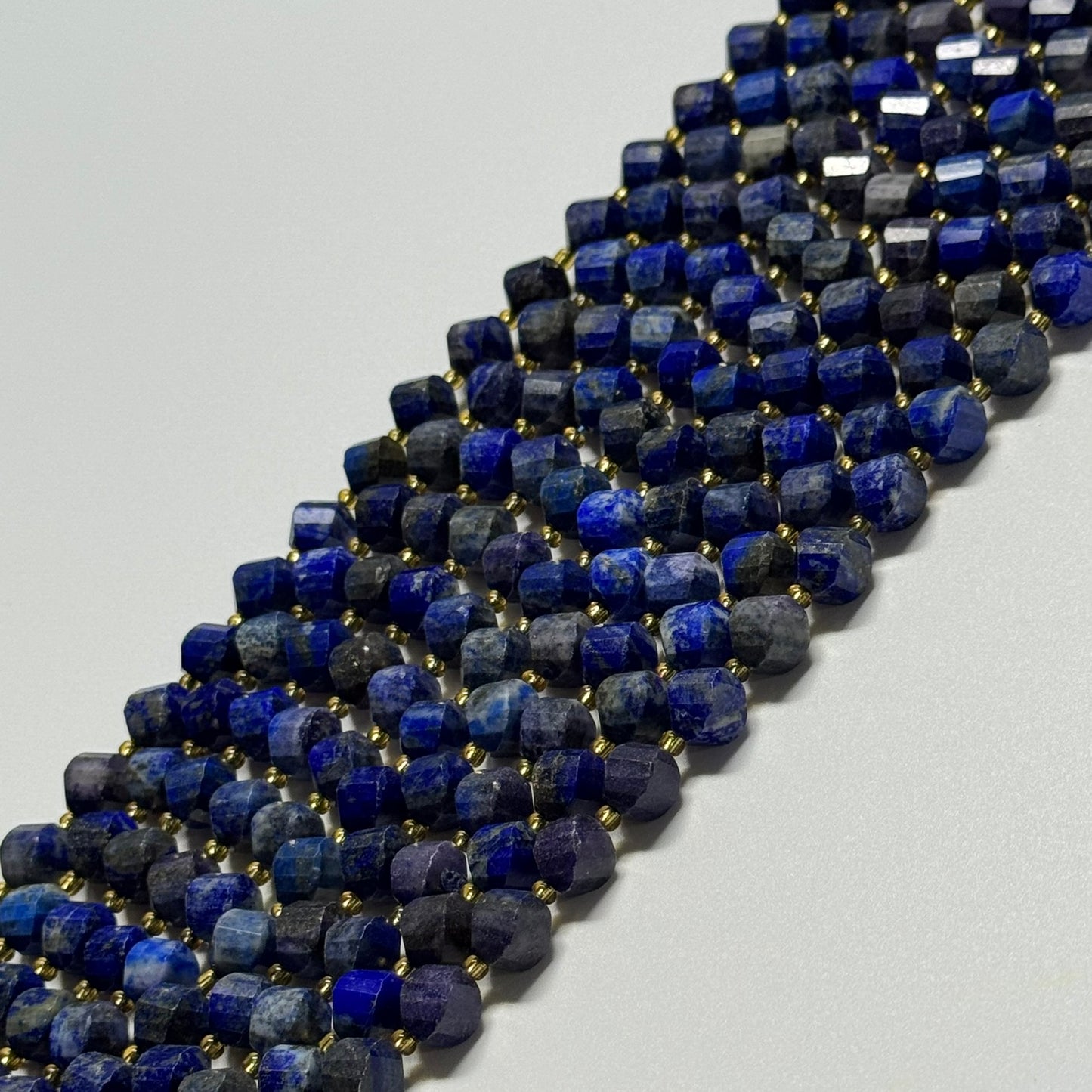 Fancy Cut Faceted Twisted Lapis Lazuli Beads – Natural Blue Gemstone