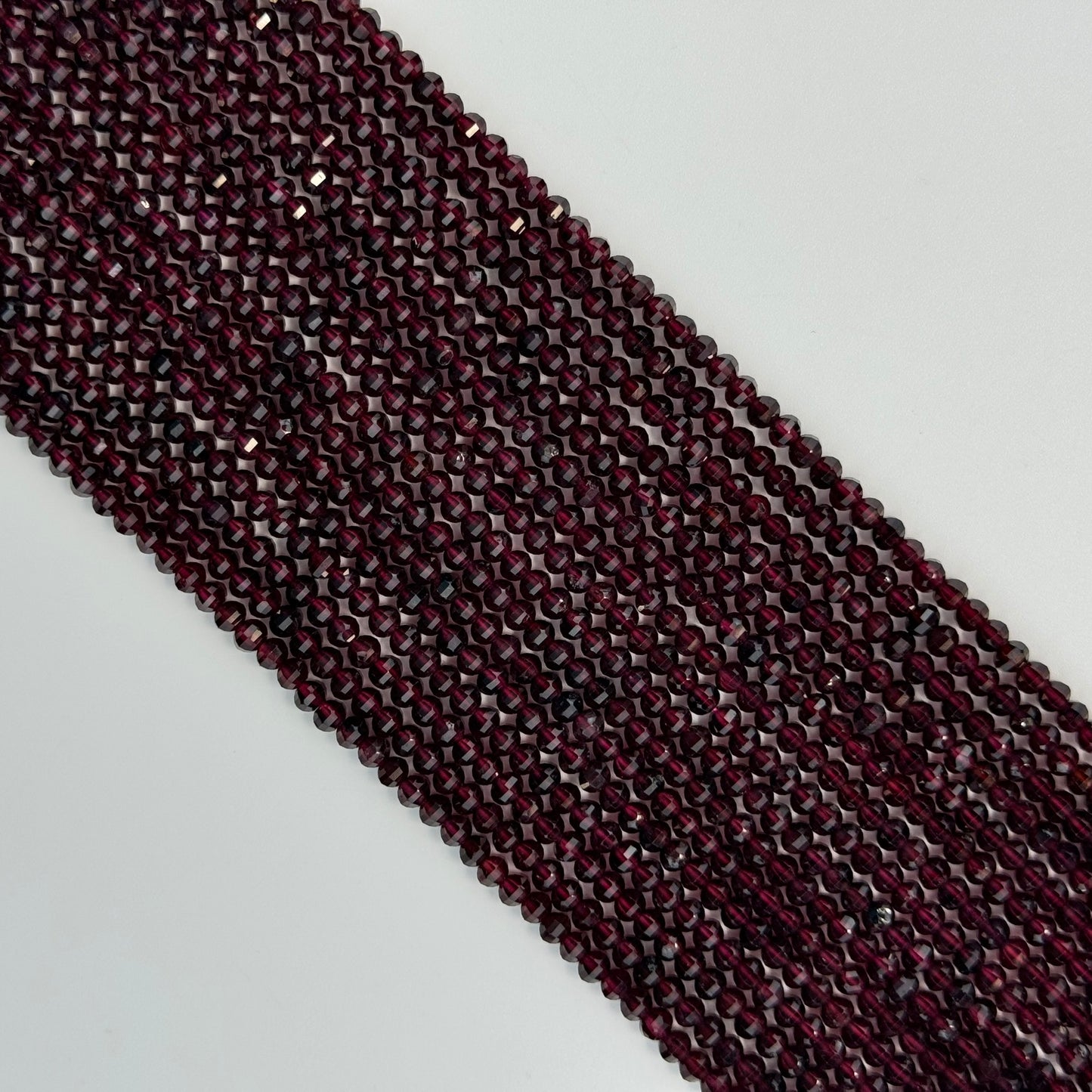 Grape Garnet Faceted Rondelle Beads - Single Cut Rondelle